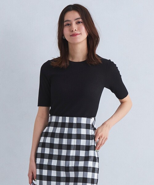 green label relaxing(グリーンレーベルリラクシング)の「<1_OF MINE> リブ ニット プルオーバー -ウォッシャブル-(ニット/セーター・レディース・ライトグレー/ロイヤルブルー/オフホワイト/ブラック・FREE)」の2枚目の写真