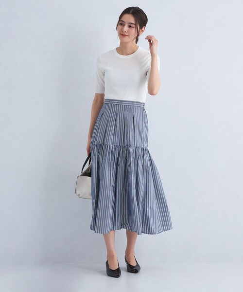 green label relaxing(グリーンレーベルリラクシング)の「<1_OF MINE> リブ ニット プルオーバー -ウォッシャブル-(ニット/セーター・レディース・ライトグレー/ロイヤルブルー/オフホワイト/ブラック・FREE)」の5枚目の写真