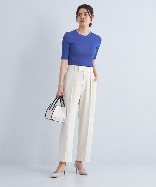 green label relaxing(グリーンレーベルリラクシング)の「<1_OF MINE> リブ ニット プルオーバー -ウォッシャブル-(ニット/セーター・レディース・ライトグレー/ロイヤルブルー/オフホワイト/ブラック・FREE)」の8枚目の写真