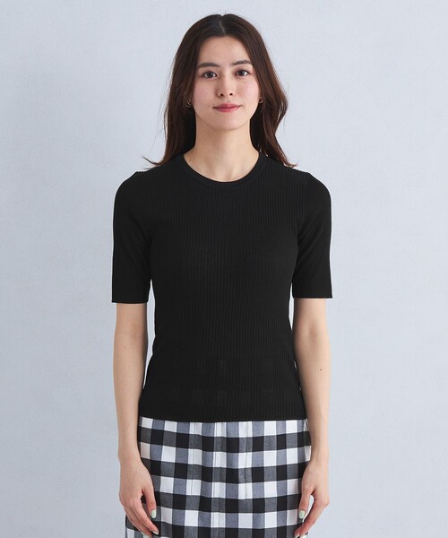 green label relaxing(グリーンレーベルリラクシング)の「<1_OF MINE> リブ ニット プルオーバー -ウォッシャブル-(ニット/セーター・レディース・ライトグレー/ロイヤルブルー/オフホワイト/ブラック・FREE)」の9枚目の写真