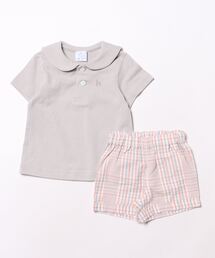 hakka baby（ハッカベビー）の「[ベビー]セーラーカラーTシャツチェックパンツセット（その他ベビーウェア）」