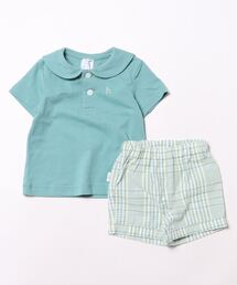 hakka baby（ハッカベビー）の「[ベビー]セーラーカラーTシャツチェックパンツセット（その他ベビーウェア）」
