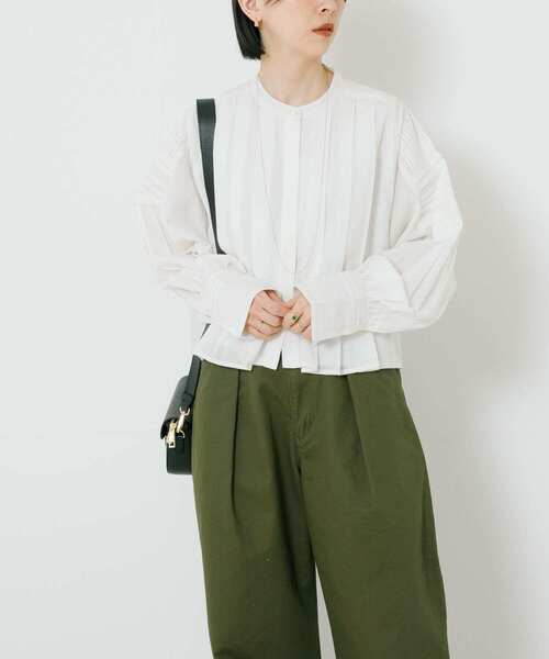 URBAN RESEARCH（アーバンリサーチ）の「コットンボイルショートフレアシャツ（シャツ/ブラウス・レディース・パープル系その他/オフホワイト/ベージュ・FREE）」の12枚目の写真