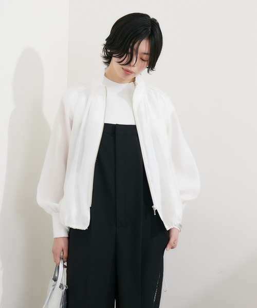 Dignite collier（ディニテコリエ）の「Dignite collier バックレイヤードブルゾン（ブルゾン・レディース・ライトグレー/ホワイト/ブラック・FREE）」の18枚目の写真