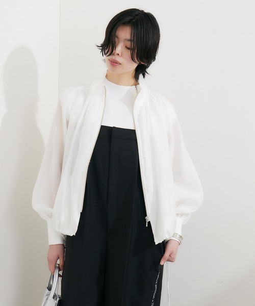 Dignite collier（ディニテコリエ）の「Dignite collier バックレイヤードブルゾン（ブルゾン・レディース・ライトグレー/ホワイト/ブラック・FREE）」の19枚目の写真