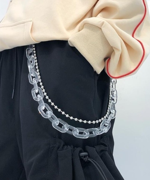 B.R.U（ブル）の「クリア×シルバーウォレットチェーン（ウォレットチェーン・メンズ・シルバー・FREE）」の2枚目の写真