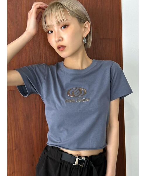 EMODA(エモダ)の「メタルロゴTシャツ(Tシャツ/カットソー・レディース・ブラック/グレー/ホワイト・FREE)」の11枚目の写真