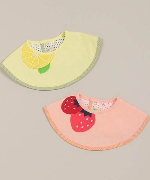 baby cheer（ベイビーチアー）の「フルーツスタイ（スタイ/よだれかけ・キッズ・レモンイエロー/ライトピンク・FREE）」の3枚目の写真