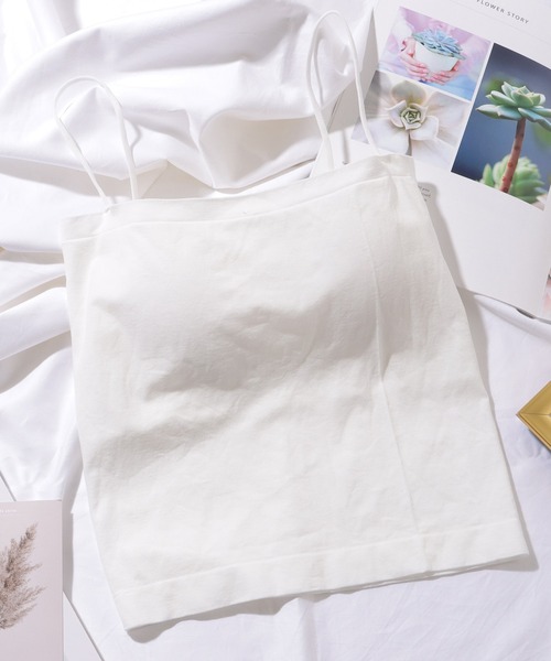 セール】ソリッドカラー ベーシック カップ付き キャミソール
