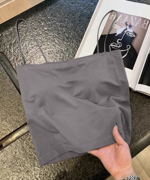 セール】ソリッドカラー ベーシック カップ付き キャミソール