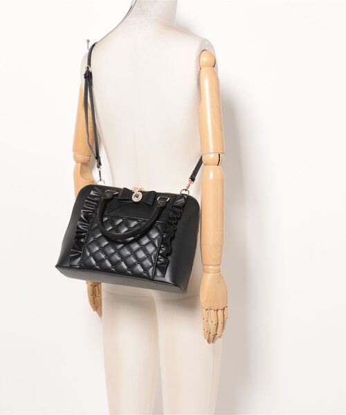 axes femme POETIQUE（アクシーズファムポエティック）の「ビジューリボン推し活バッグ（ショルダーバッグ・レディース・サックスブルー/ブラック/ラベンダー/ホワイト・FREE）」の15枚目の写真