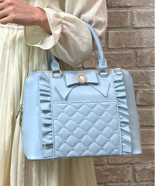 axes femme POETIQUE（アクシーズファムポエティック）の「ビジューリボン推し活バッグ（ショルダーバッグ・レディース・サックスブルー/ブラック/ラベンダー/ホワイト・FREE）」の16枚目の写真
