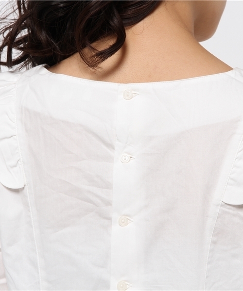 earth music&ecology（アースミュージックアンドエコロジー）の「ショルダーフリルブラウス（シャツ/ブラウス・レディース・ネイビー/アイボリー/グリーン系その他・LARGE/MEDIUM）」の8枚目の写真