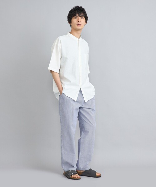 AT LAST&CO シアサッカー　ストライプパンツ　新品同様　アットラスト AT LAST&CO シアサッカーストライプパンツ新品同様アットラスト