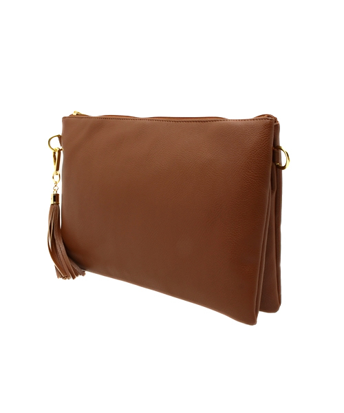 WEGO（ウィゴー）の「WEGO/タッセル付き無地ダブルクラッチバッグ（クラッチバッグ・レディース・キャメル/レッド/ブラック・FREE）」の16枚目の写真