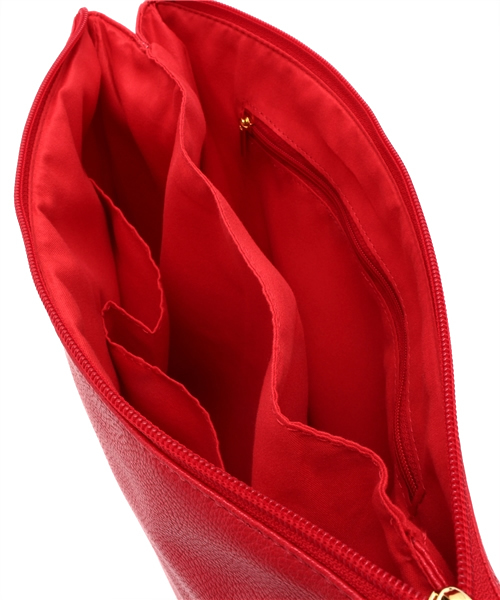 WEGO（ウィゴー）の「WEGO/タッセル付き無地ダブルクラッチバッグ（クラッチバッグ・レディース・キャメル/レッド/ブラック・FREE）」の14枚目の写真