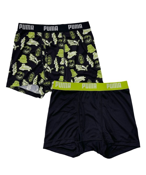 PUMA（プーマ）の「PUMA プーマ 子供用 ボクサーパンツ 前開き 2枚セットブランド ロゴ 快適インナー 総柄 無地 ブリーフ トランクス 下着（ボクサーパンツ・キッズ・ブラック系その他/ブルー系その他/ブルー系その他2/ブラック系その他2/ブラック系その他3・130cm/140cm/150cm/160cm/120cm/110cm/100cm/170cm）」の2枚目の写真