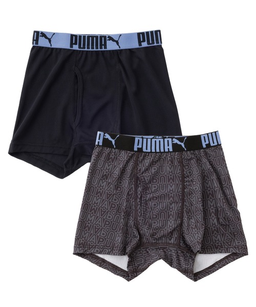 PUMA（プーマ）の「PUMA プーマ 子供用 ボクサーパンツ 前開き 2枚セットブランド ロゴ 快適インナー 総柄 無地 ブリーフ トランクス 下着（ボクサーパンツ・キッズ・ブラック系その他/ブルー系その他/ブルー系その他2/ブラック系その他2/ブラック系その他3・130cm/140cm/150cm/160cm/120cm/110cm/100cm/170cm）」の3枚目の写真