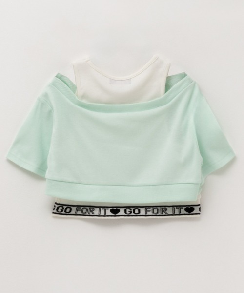 RICH MIX（リッチミックス）の「【 接触冷感 吸水速乾 】RICH MIX リッチミックス フェイクレイヤード ドッキングTシャツ（Tシャツ/カットソー・キッズ・ミント/ブラック・160/150/140/130）」の4枚目の写真