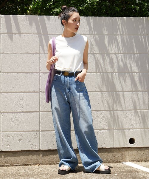 FREAK'S STORE(フリークスストア)の「限定展開 MINT ノースリーブ Tシャツ (抗菌防臭・接触冷感)(Tシャツ/カットソー・レディース・ベージュ/ライトグレー/ブラウン/レッド/オフホワイト/ブラック/オリーブ・SMALL/MEDIUM/LARGE)」の12枚目の写真