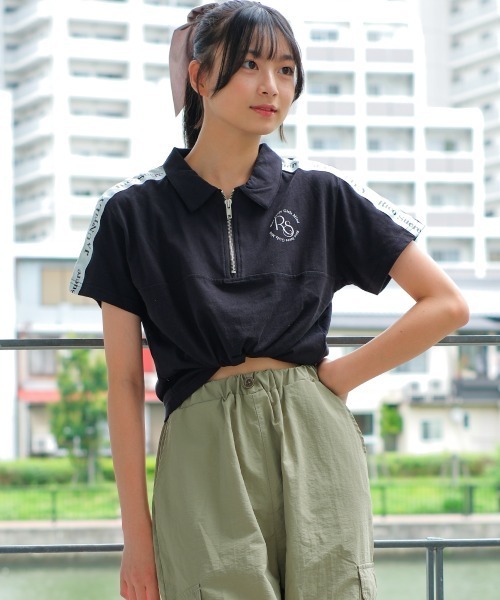 MUTA ハーフ ジップ 総柄 Tシャツ - メルカリ