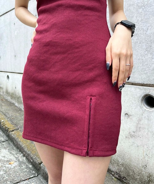 BACK TO THE FIELD(バック トゥー ザ フィールド)の「【MLB】パット付きカラーストラップリブタイトワンピース(ワンピース・レディース・ブルー/ブラック/ボルドー・FREE)」の7枚目の写真