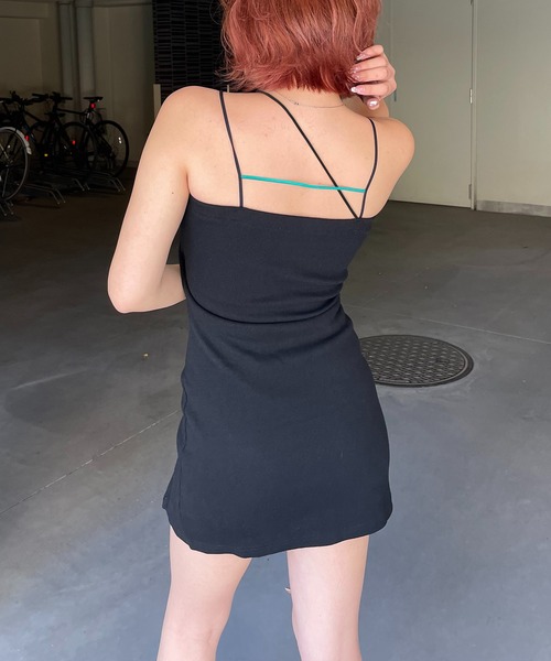 BACK TO THE FIELD(バック トゥー ザ フィールド)の「【MLB】パット付きカラーストラップリブタイトワンピース(ワンピース・レディース・ブルー/ブラック/ボルドー・FREE)」の15枚目の写真