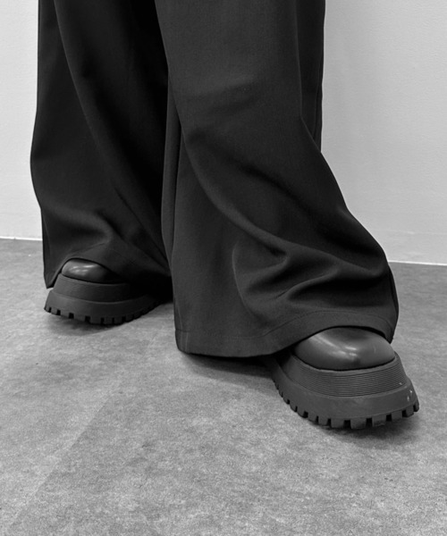 バージスブラックベルギウム　グレー ストレートパンツ ゴムウエスト LOWRISE STRAIGHT PANTS
