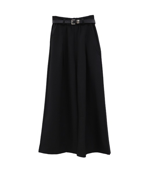 LVEU.(ラブユ.)の「【LVEU.】ベルト付タックワイドパンツ / ボトムス スラックス ワイド ウエストゴム ベルト ブラック グレー(スラックス・レディース・グレー/ブラック・FREE)」の3枚目の写真