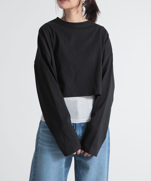 and it_(アンドイット)の「ノースリーブワンピース×ショート丈カットソーセット(ワンピース・レディース・オートミール/ブラック/ライトブラウン・M)」の9枚目の写真