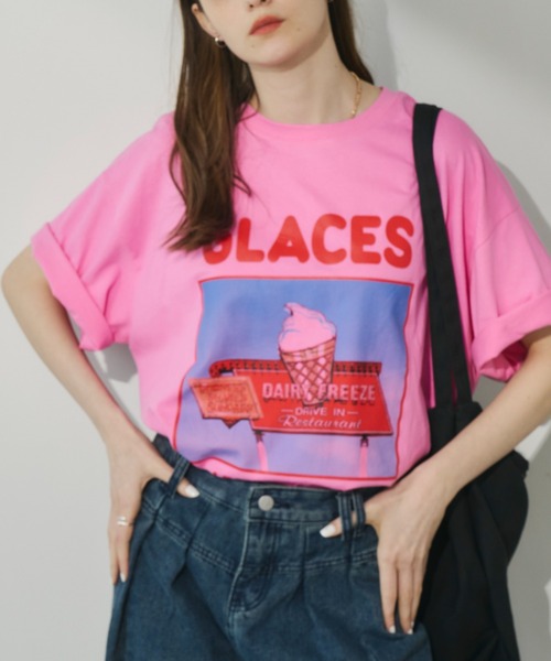Unitage(ユニテージ)の「ICE CREAM TEE(Tシャツ/カットソー・レディース・ホワイト/ライトグレー/ピンク・FREE)」の3枚目の写真
