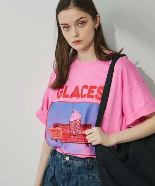 Unitage(ユニテージ)の「ICE CREAM TEE(Tシャツ/カットソー・レディース・ホワイト/ライトグレー/ピンク・FREE)」の18枚目の写真