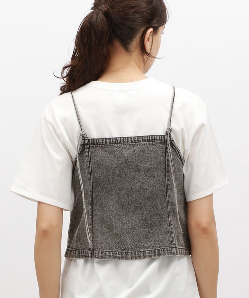 LAKOLE(ラコレ)の「ZIPデニムビスチェ / 124572(ベスト・レディース・ライトブルー/グレー・FREE)」の6枚目の写真