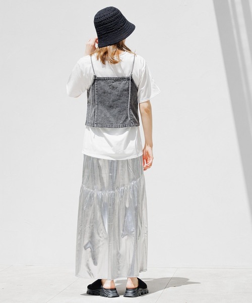 LAKOLE(ラコレ)の「ZIPデニムビスチェ / 124572(ベスト・レディース・ライトブルー/グレー・FREE)」の21枚目の写真