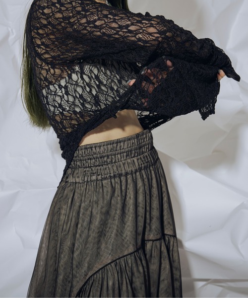 Ezick（エジック）の「Shoulder slit パイピングレーストップス（Tシャツ/カットソー・レディース・ホワイト/ブラック/レッド/グレー系その他・FREE）」の21枚目の写真