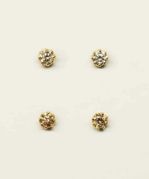 TAKE-UP（テイクアップ）の「[ セカンドピアス] K18ブラウンダイヤモンドピアス（ピアス（両耳用）・レディース・イエローゴールド・FREE）」の7枚目の写真