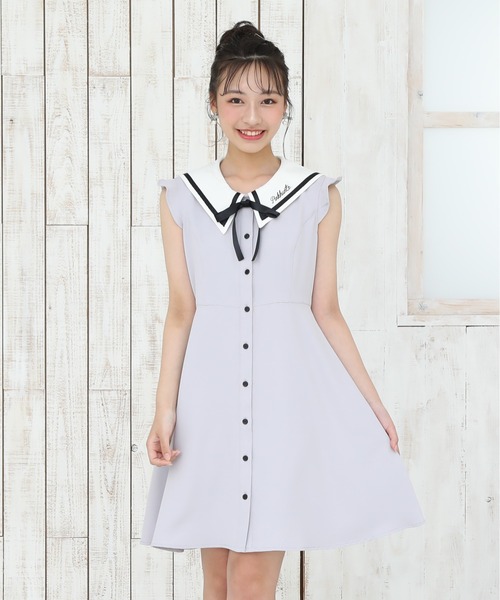 PINKHUNT（ピンクハント）の「PINKHUNT ピンクハント セーラー衿 ワンピース 9550K（ワンピース・キッズ・ブラック/スカイブルー系1・160cm/150cm/130cm/120cm/140cm）」の2枚目の写真