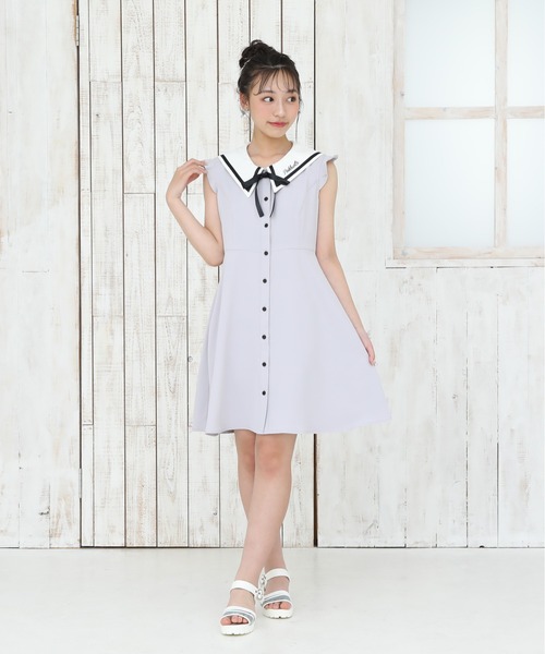 PINKHUNT（ピンクハント）の「PINKHUNT ピンクハント セーラー衿 ワンピース 9550K（ワンピース・キッズ・ブラック/スカイブルー系1・160cm/150cm/130cm/120cm/140cm）」の6枚目の写真