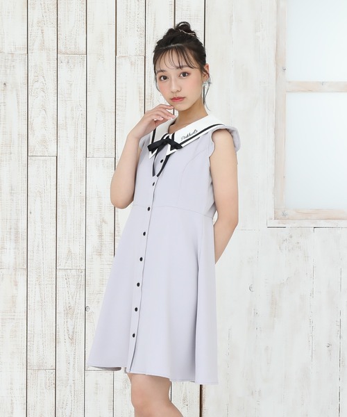 PINKHUNT（ピンクハント）の「PINKHUNT ピンクハント セーラー衿 ワンピース 9550K（ワンピース・キッズ・ブラック/スカイブルー系1・160cm/150cm/130cm/120cm/140cm）」の5枚目の写真