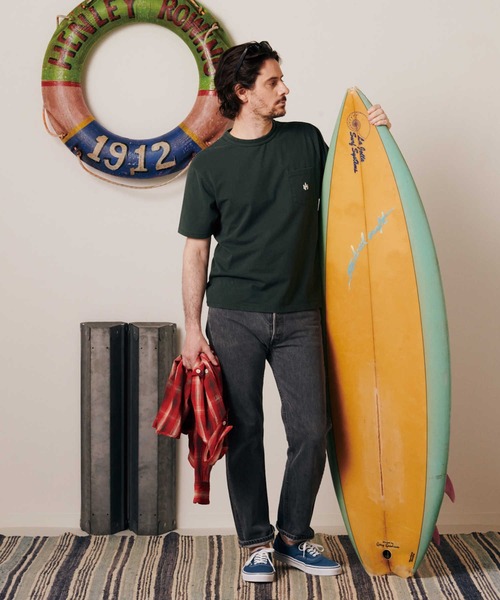 Right-on（ライトオン）の「【Hollywood athletic co】ワンポイントＴシャツ（Tシャツ/カットソー・メンズ・ネイビー/ホワイト/グリーン/レッド・S/M/L/XL）」の8枚目の写真