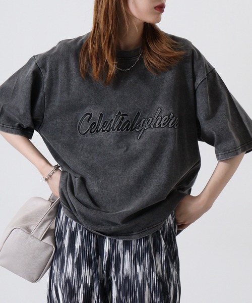 ATELANE(アテレーン)の「ピグメント加工ビックTシャツ(Tシャツ/カットソー・メンズ・ホワイト/ブラック系/ネイビー/ホワイト系/ネイビー系/ブラック・L/M)」の5枚目の写真