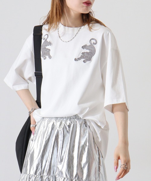 ATELANE(アテレーン)の「ピグメント加工ビックTシャツ(Tシャツ/カットソー・メンズ・ホワイト/ブラック系/ネイビー/ホワイト系/ネイビー系/ブラック・L/M)」の3枚目の写真
