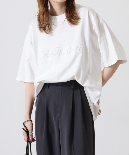 ATELANE(アテレーン)の「ピグメント加工ビックTシャツ(Tシャツ/カットソー・メンズ・ホワイト/ブラック系/ネイビー/ホワイト系/ネイビー系/ブラック・L/M)」の13枚目の写真