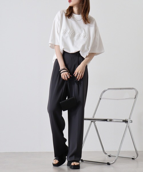 ATELANE(アテレーン)の「ピグメント加工ビックTシャツ(Tシャツ/カットソー・メンズ・ホワイト/ブラック系/ネイビー/ホワイト系/ネイビー系/ブラック・L/M)」の15枚目の写真