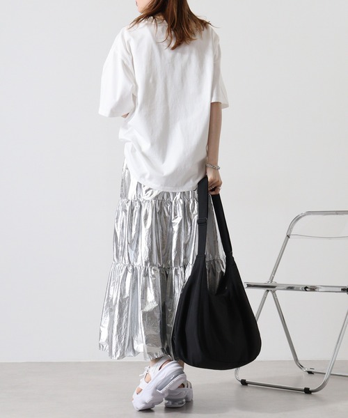 ATELANE(アテレーン)の「ピグメント加工ビックTシャツ(Tシャツ/カットソー・メンズ・ホワイト/ブラック系/ネイビー/ホワイト系/ネイビー系/ブラック・L/M)」の11枚目の写真