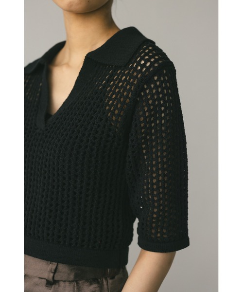 CLANE - 【新品】スキッパークロシェニット　STYLEMIXER CLANE - 【新品】スキッパークロシェニット STYLEMIXERの通販 by