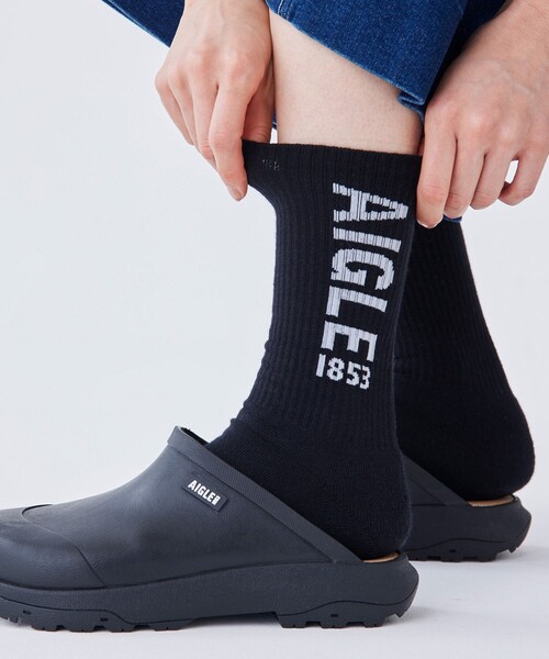 AIGLE(エーグル)の「ユニセックス ミドルソックス / ロゴソックス(ソックス/靴下・レディース・ホワイト/ブラック・S/L/M)」の12枚目の写真