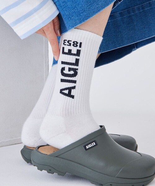 AIGLE(エーグル)の「ユニセックス ミドルソックス / ロゴソックス(ソックス/靴下・レディース・ホワイト/ブラック・S/L/M)」の15枚目の写真
