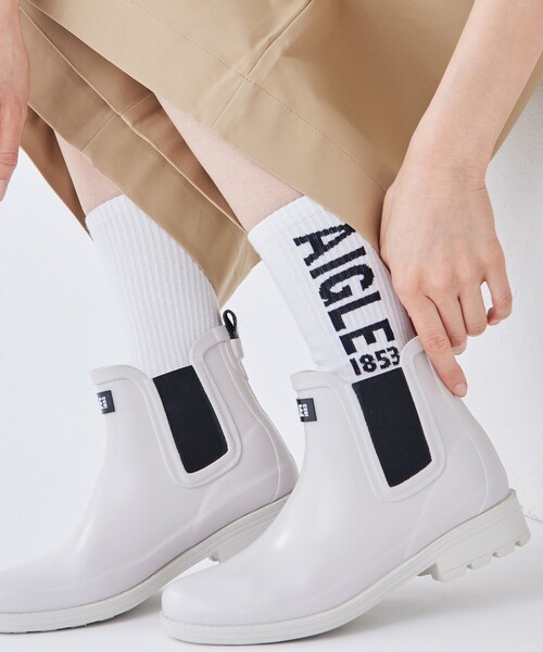 AIGLE(エーグル)の「ユニセックス ミドルソックス / ロゴソックス(ソックス/靴下・レディース・ホワイト/ブラック・S/L/M)」の16枚目の写真