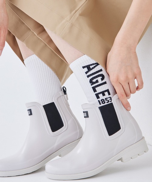AIGLE(エーグル)の「ユニセックス ミドルソックス / ロゴソックス(ソックス/靴下・レディース・ホワイト/ブラック・S/L/M)」の6枚目の写真
